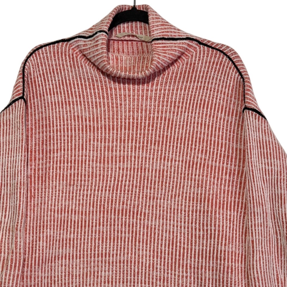 Soft Surroundings Women's Small Pink Striped Cowl Neck Knit Sweater